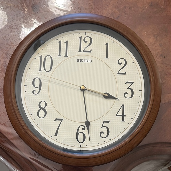 Seiko Classic Brown and Cream Wall Clock - Picture 1 of 2